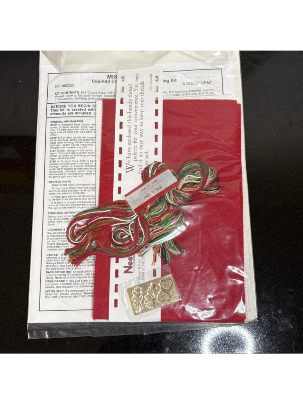 Christmas Stocking Kit Cross Stitch Mistletoe Bears Personalized Mini 24k Charm
